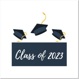 Class Of 2023. Navy, Gold and White Graduation 2022 Design. Posters and Art